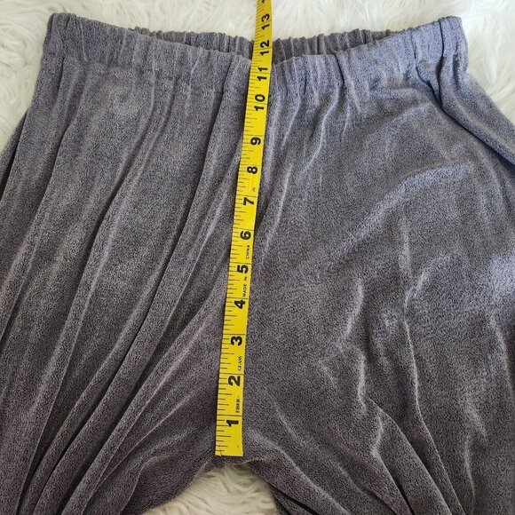 Flax Pull On Wide Leg Cropped‎ Pants Womens Small Gray Slinky Acetate No Iron - Picture 8 of 13